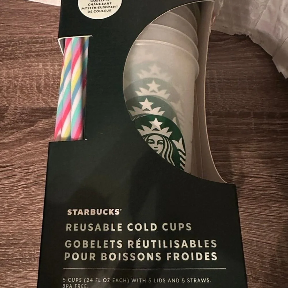 Starbucks Mystery‎ Color Changing Reusable 5 Pack Cups cold tumbler